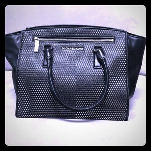Michael Kors black micro stud Selma purse